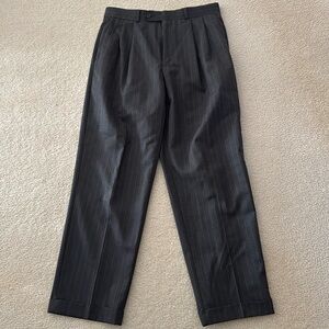 Chap’s Men’s Wool Striped Dress Pants